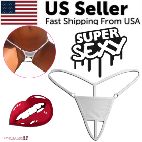Sexy Women Lace Thong G-String Panties Lingerie Underwear Crotchless T-Back Mesh (Thong Color: White)